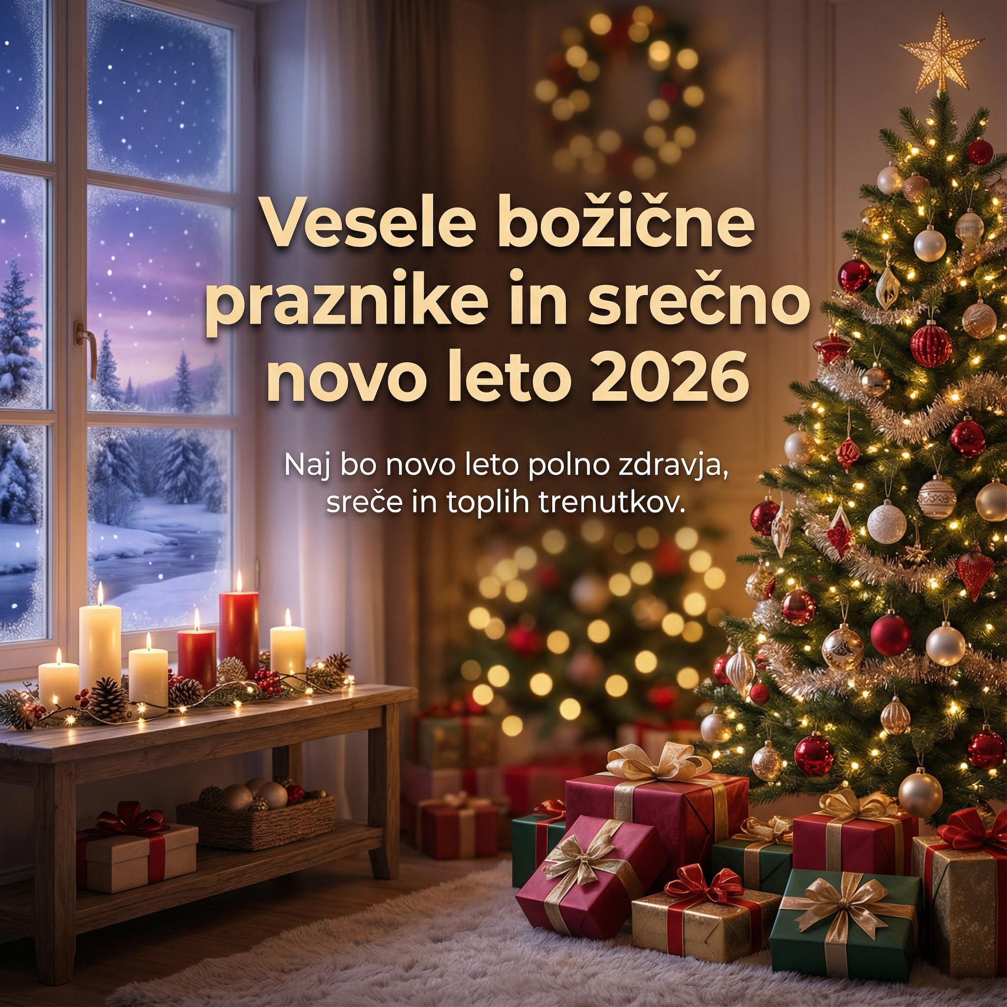 Praznično voščilo in delovni čas ob koncu leta